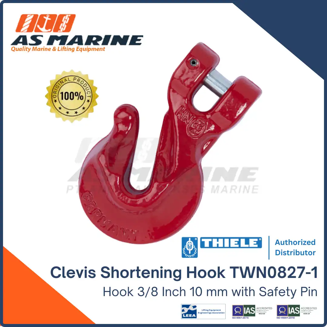 Clevis Shortening Hook with Safety Pin 3/8 Inch 10 mm TWN 0827 THIELE